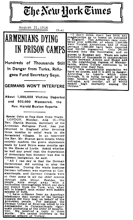 NYT Armenian Genocide Article