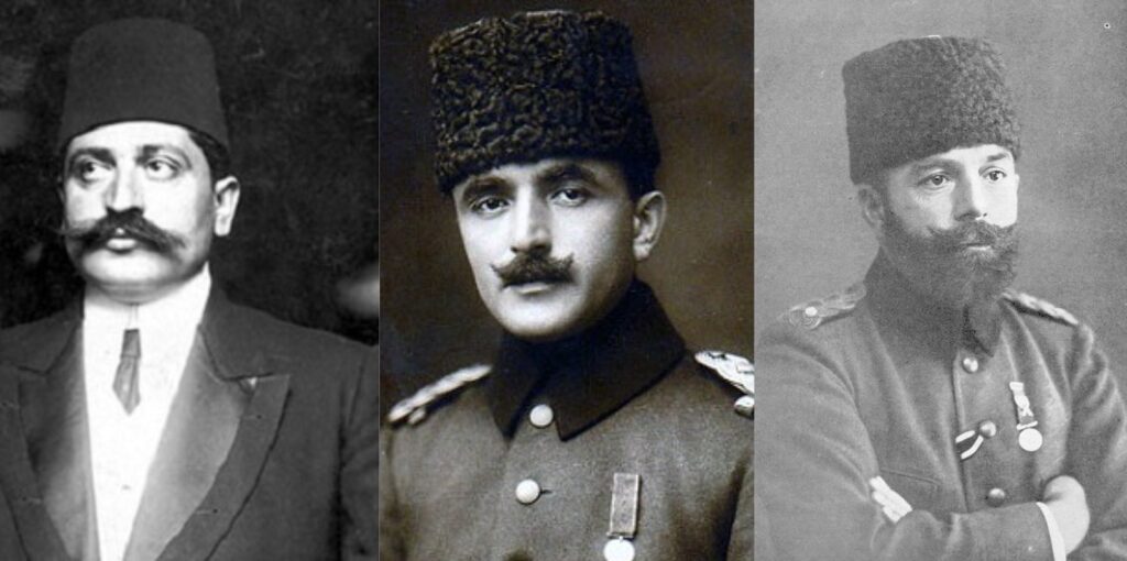 The "Three Pashas", Talaat Pasha, Enver Pasha and Djemal Pasha