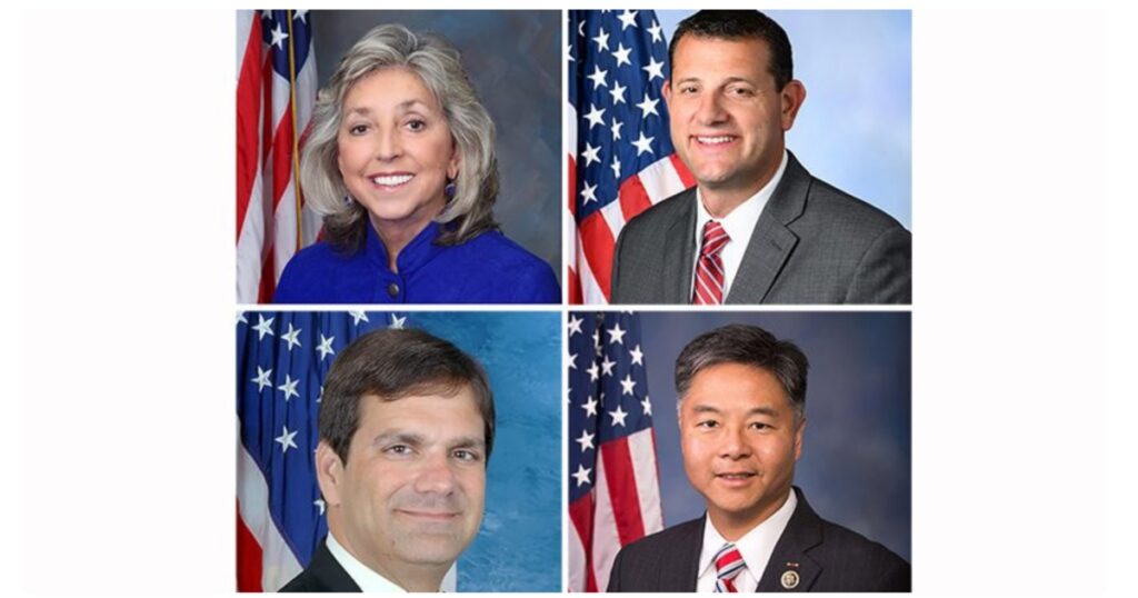 Congresswoman Dina Titus with Reps. David Valadao, Gus Bilirakis, and Ted Lieu reintroduce the Armenian Genocide Education Act in Washington, DC – a bipartisan initiative promoting Armenian Genocide education and awareness in U.S. schools.