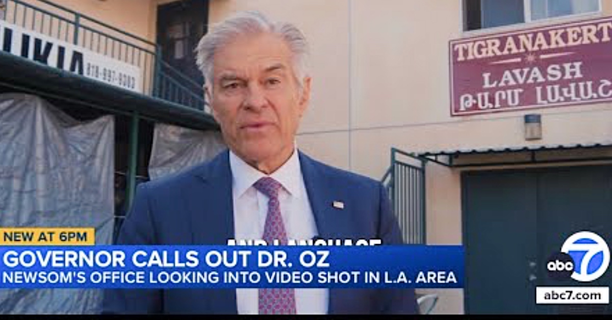 Dr. Oz and his political controversy involving Armenian-owned lavash bakery in Los Angeles.